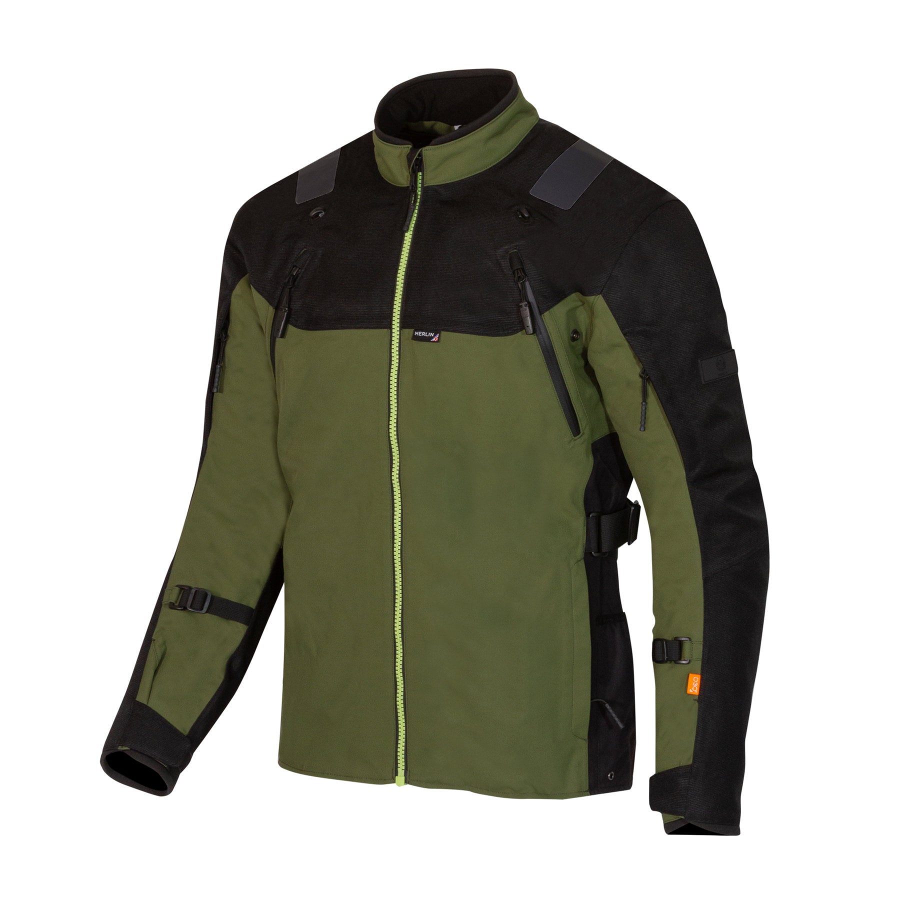 Merlin Navar Laminated Jacket Black/Dark Green Baffle Haus